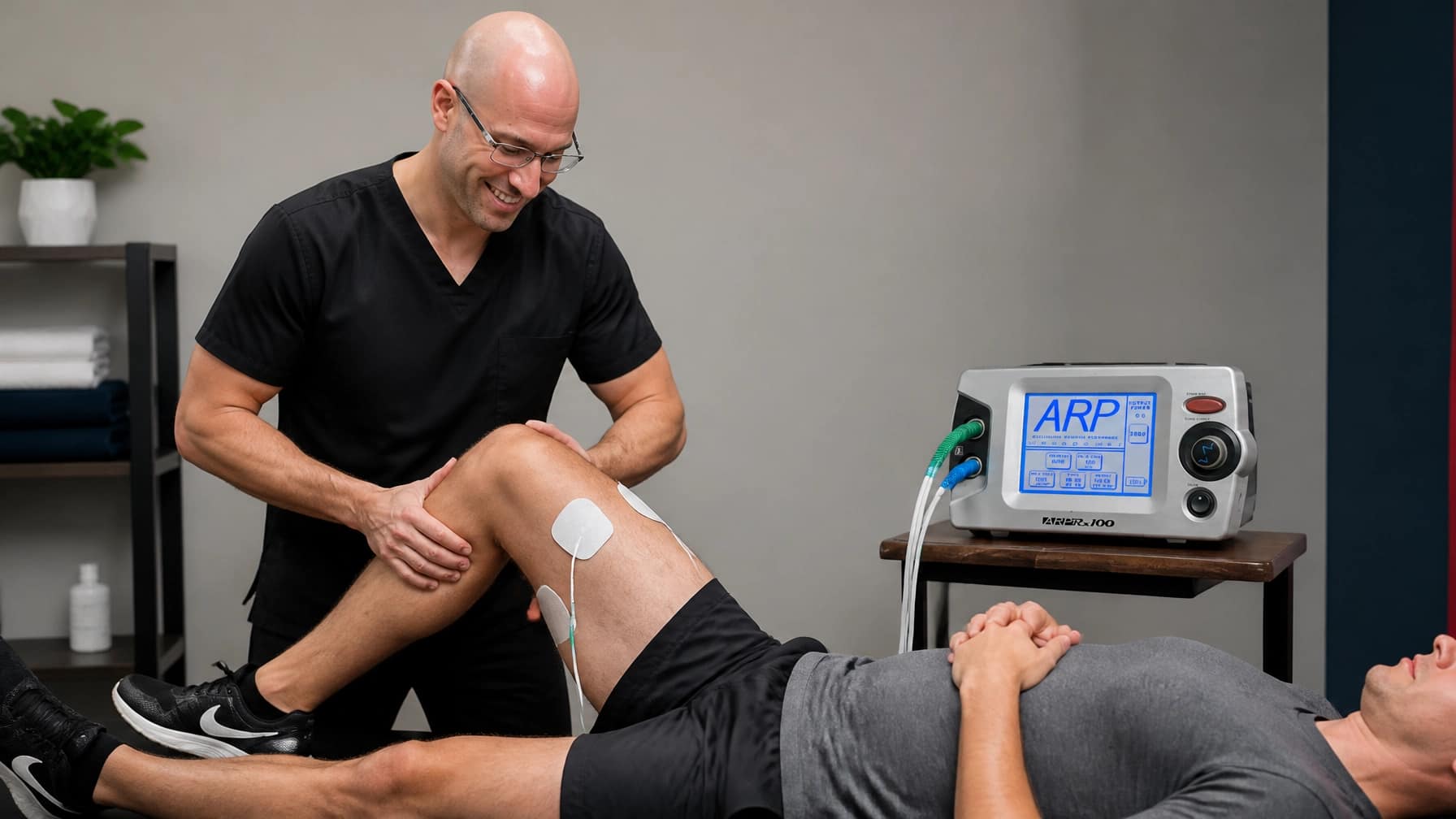Dr. Stephen Ford providing individualized ARPwave neuromuscular care to an active adult patient