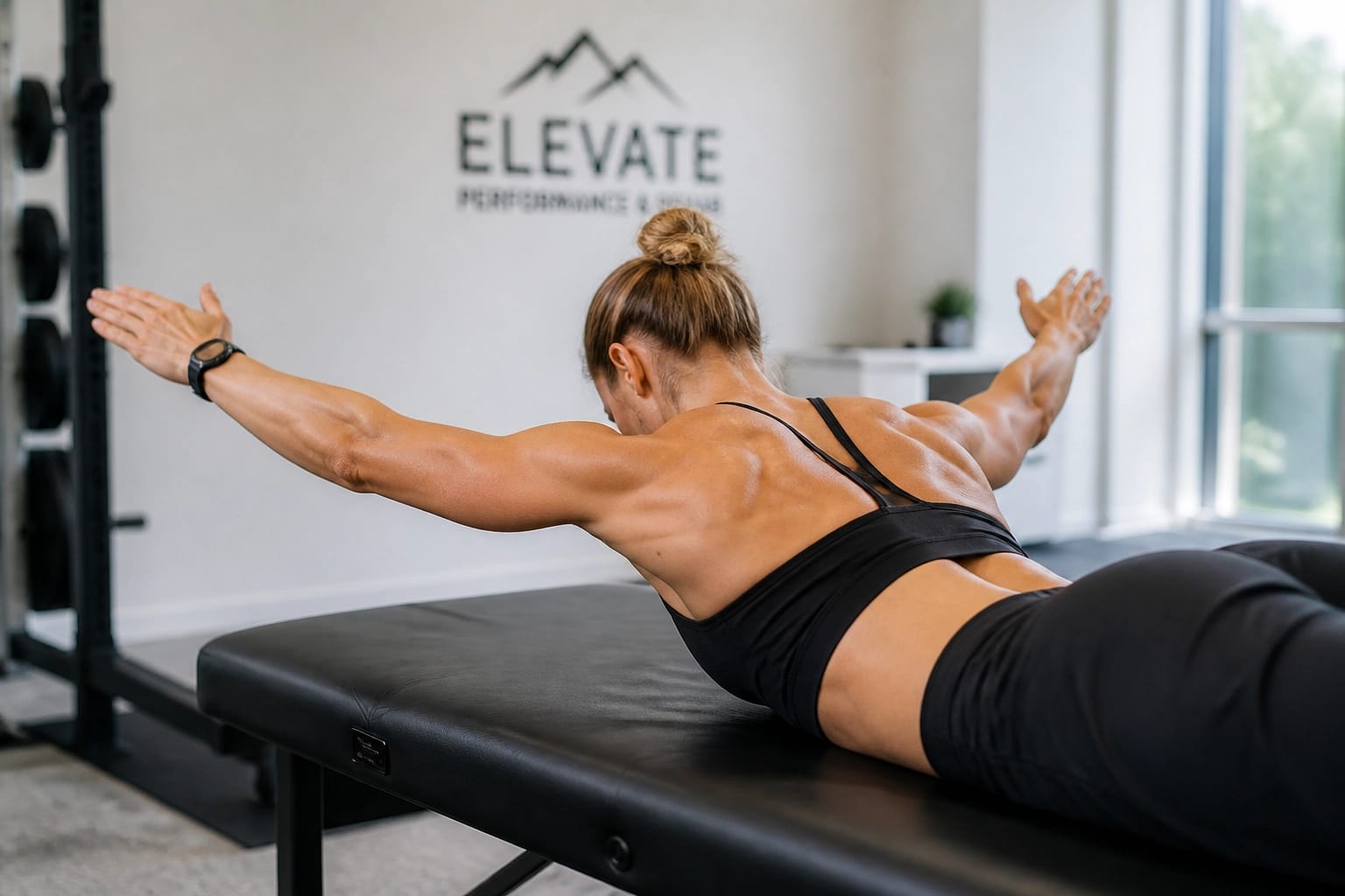 Shoulder stability exercise: prone Y-raise to strengthen scapular muscles and prevent CrossFit shoulder injuries.