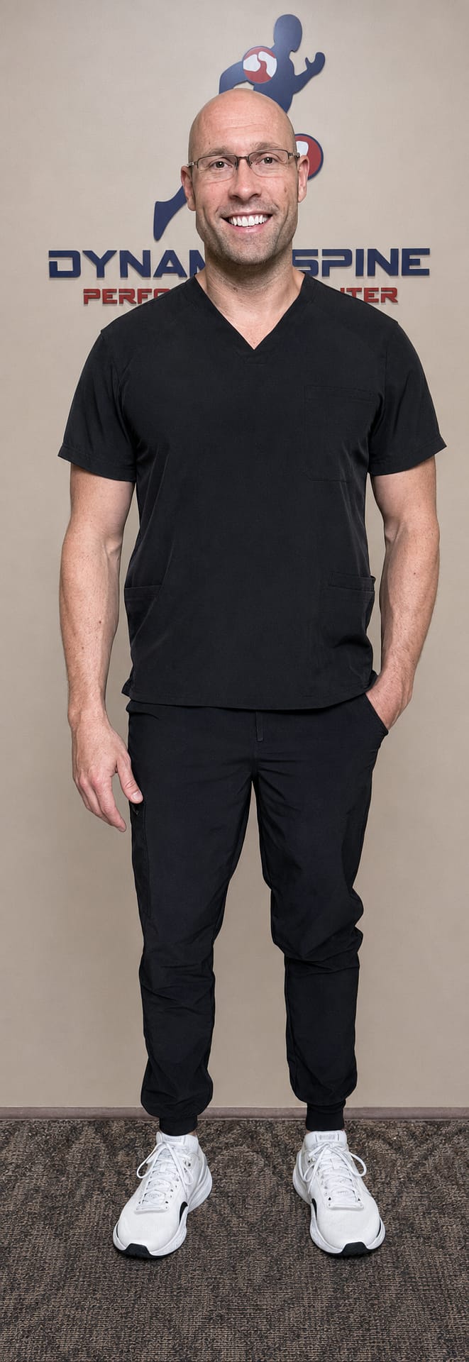Full-body portrait of Dr. Stephen Ford at Dynamic Spine and Performance Center